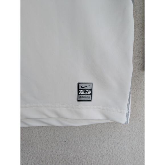 Nike Pro Combat Shirt Mens Medium White Hyperwarm Dri Fit Fitted 479925-100 - Picture 11 of 16